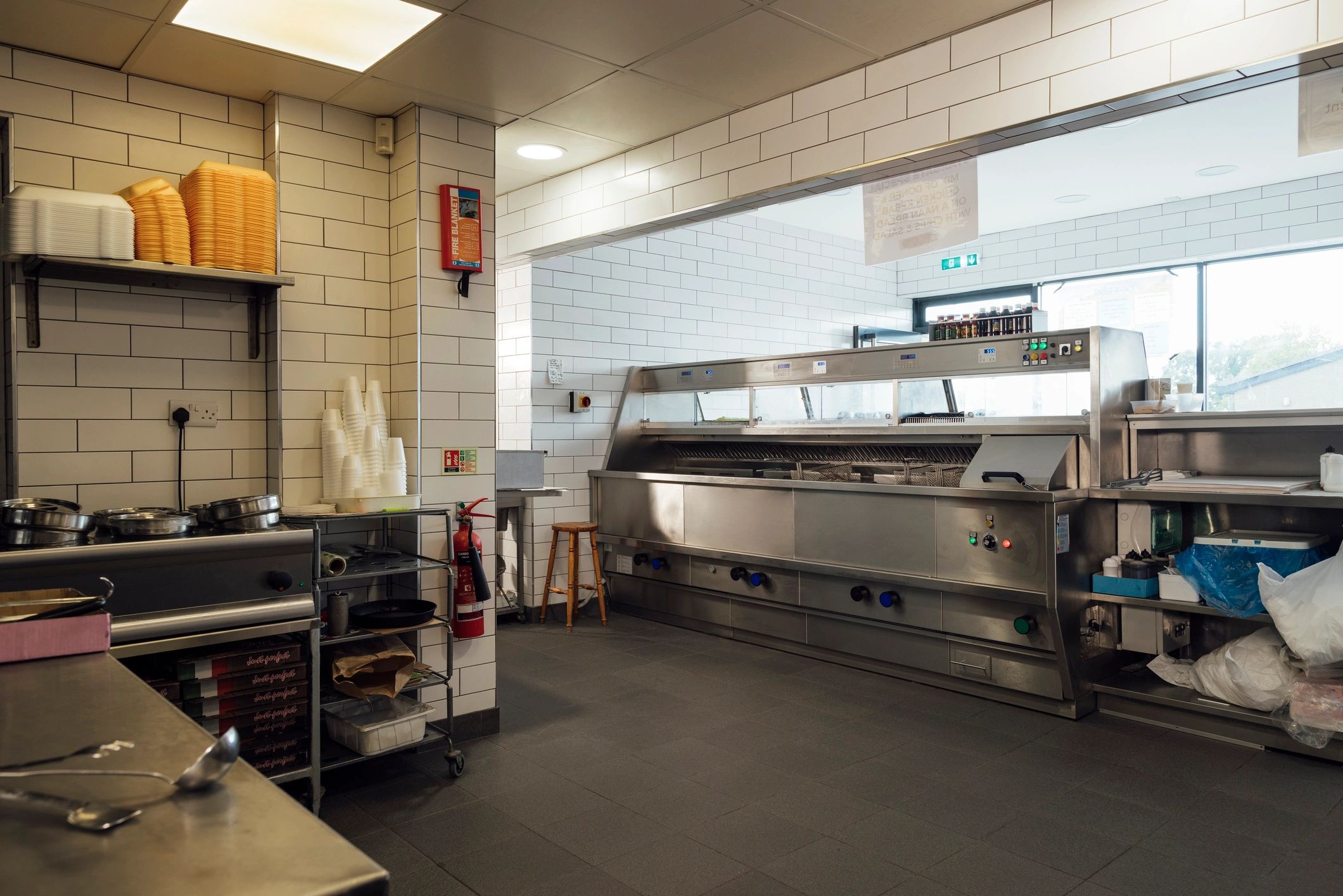 Commercial kitchen hood cleaning area