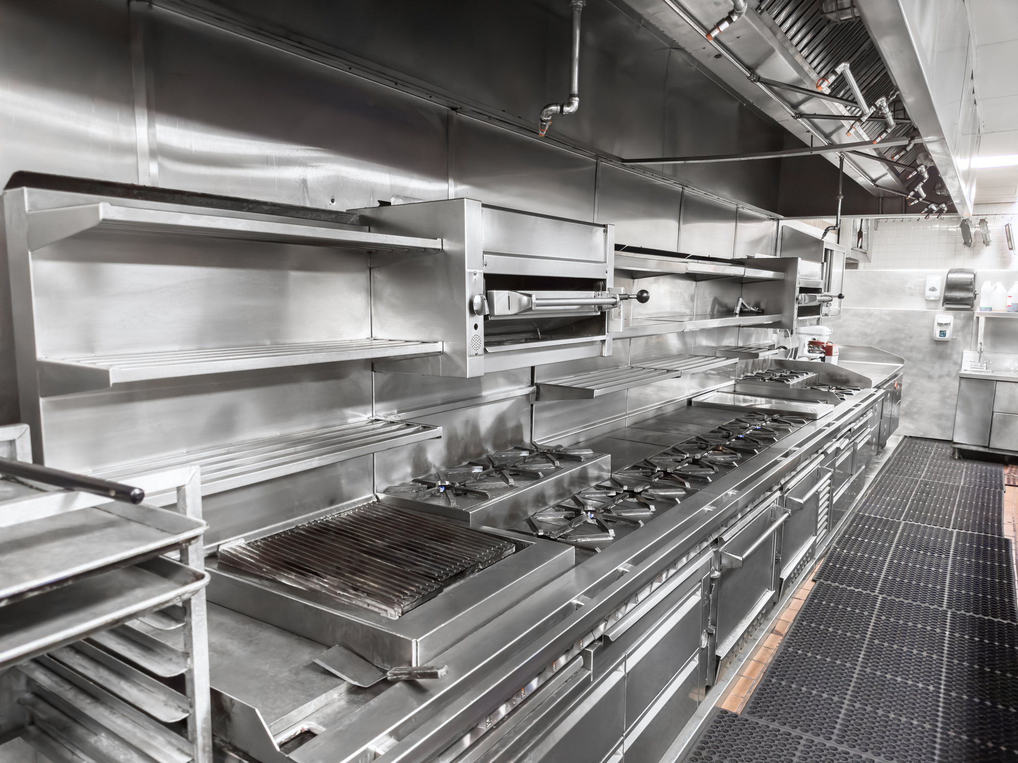 Commercial kitchen hood cleaning workspace